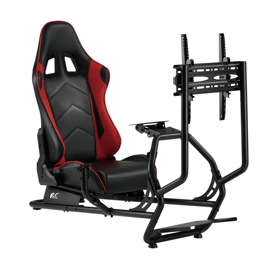 Cockpit Simulator NanoRS RS160 cu Scaun și Suport TV / Monitor Negru