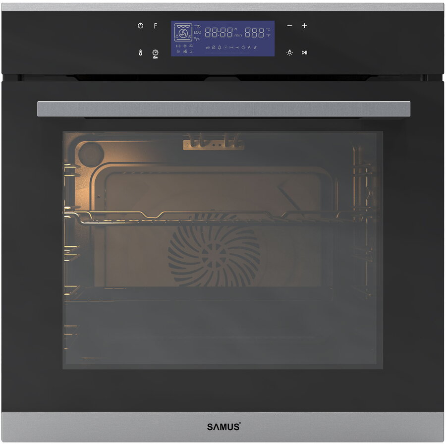 Pachet Samus ONL60 Cuptor Incorporabil SC632GDT13 74L 13 Funcții + Plita Incorporabila pe Gaz PSG-64SG2 4 Arzatoare Negru/Inox — imaginea 2