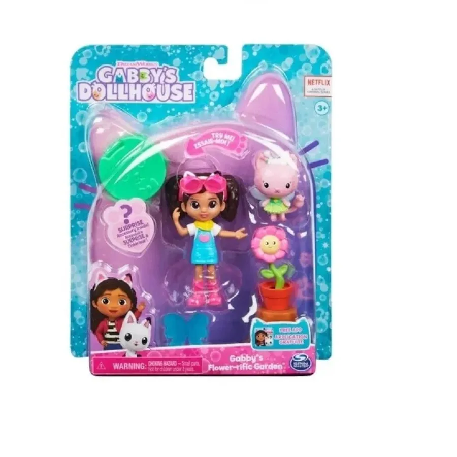 Set 3 Figurine Interactive Spin Master Gabby's Dollhouse Flower-Rific Garden cu Accesorii 7cm 3 Ani+