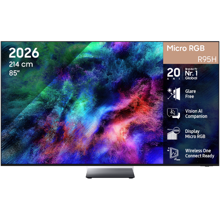 Televizor Smart Samsung Micro RGB 85R95H 85Inch / 214CM 4K Ultra HD Vision AI 100Hz TizenOS Wi-Fi Clasa E Negru