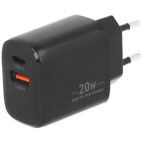 Incarcator Movano GaN 20W USB-C PD + USB-A Black