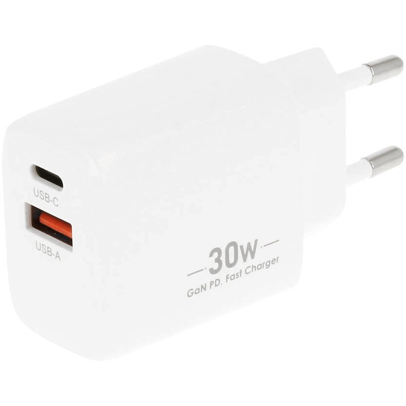 Incarcator Movano GaN 30W USB-C PD + USB-A White
