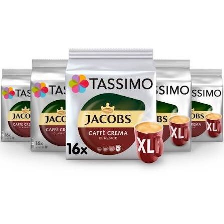 Capsule Tassimo Jacobs Café Crema XL Set 80 Băuturi x 215ml