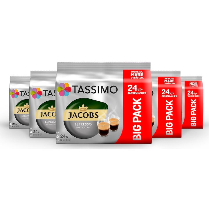 Capsule Tassimo Jacobs Espresso Ristretto Set de 120 Băuturi x 50ml