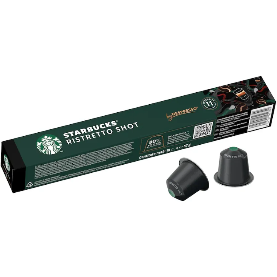 Capsule Starbucks Ristretto Shot Compatibile Nespresso 10 Bucăți 57g