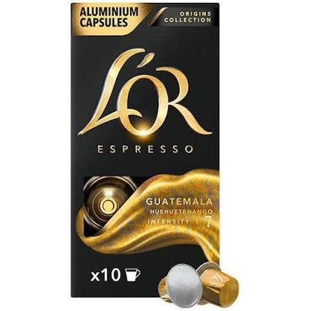 Capsule Cafea L'or Espresso Guatemala Intensitate 7 10 Băuturi x 40ml Compatibile Nespresso 52g