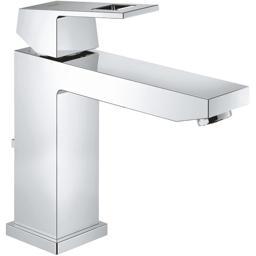 Baterie Lavoar Grohe Eurocube Monocomandă Mărimea M Cartuș Ceramic Limitator Set Evacuare cu Tija Crom