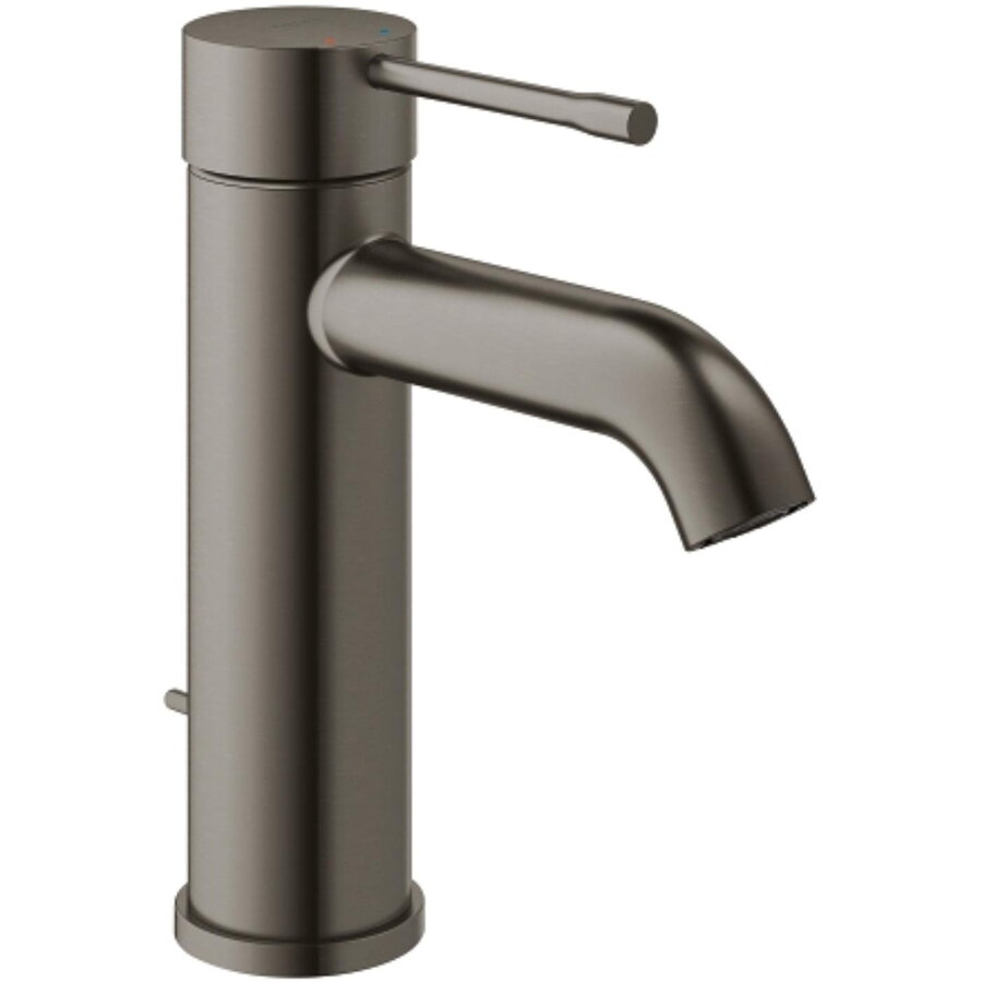 Baterie Lavoar Grohe Essence Monocomandă Mărimea S Cartuș Ceramic Limitator Set Evacuare cu Tija Brushed Hard Graphite Antracit Mat