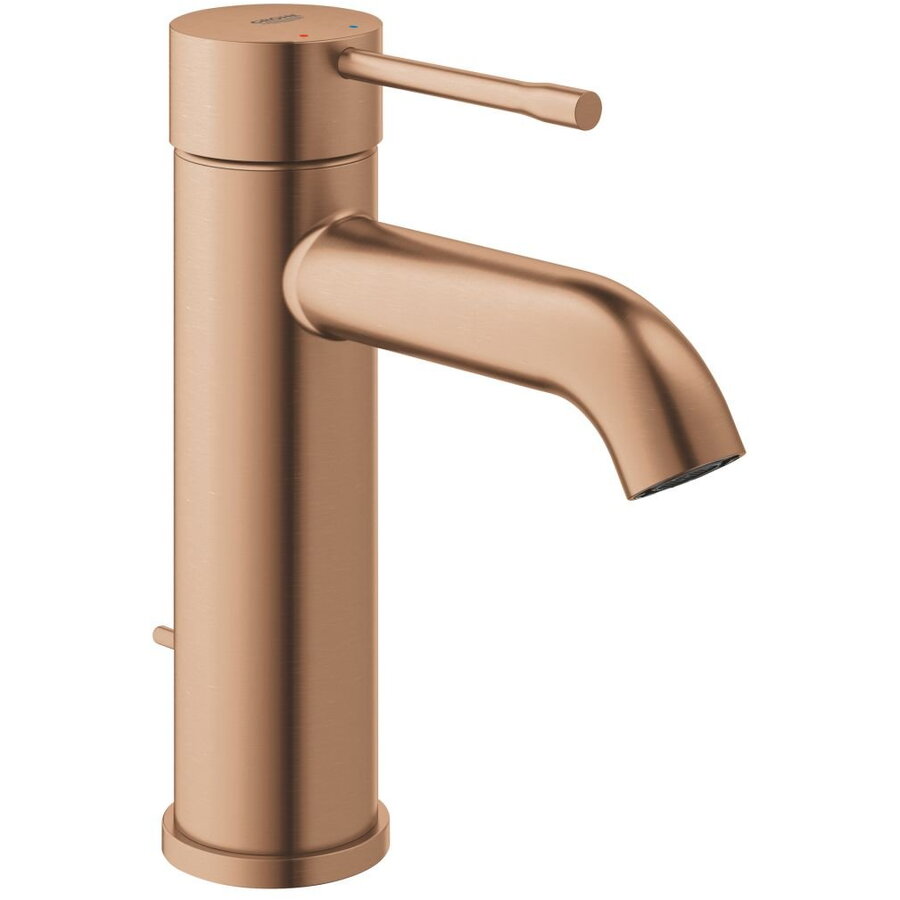 Baterie Lavoar Grohe Essence Monocomandă Mărimea S Cartuș Ceramic Limitator Set Evacuare cu Tija Cupru Mat