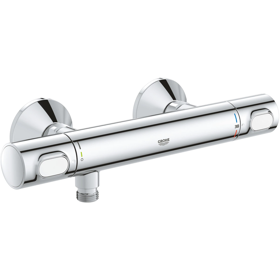 Baterie de Dus Grohe cu Termostat Precision Flow Cartuș Ceramic Montare pe Perete Anti-Oparire Crom