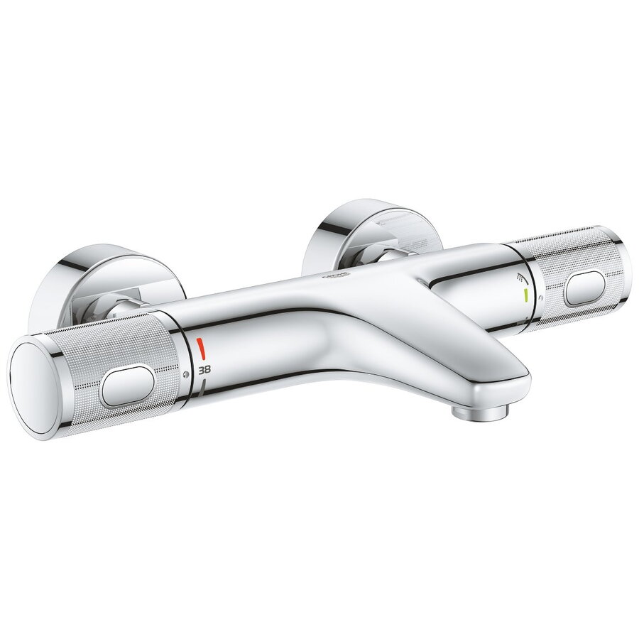 Baterie Cada Grohe Precision Feel cu Termostat Diverter Cartuș Ceramic Montare pe Perete Crom