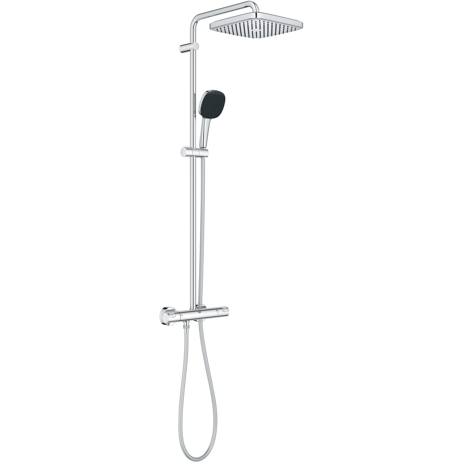 Sistem de Dus Grohe Vitalio Termostat Aparent Furtun și Para 2 Jeturi Crom