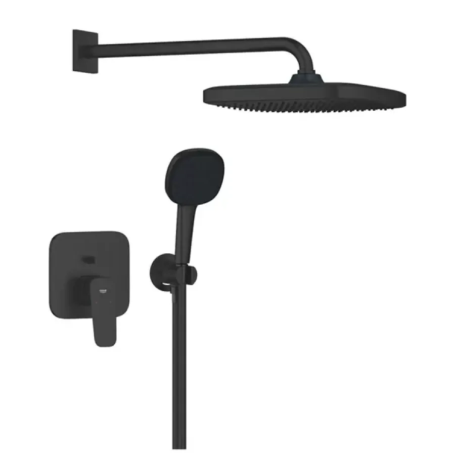 Set de Dus Grohe Cubeo Încastrat Monocomandă Levier Metalic Necesită Corp Instalare Negru