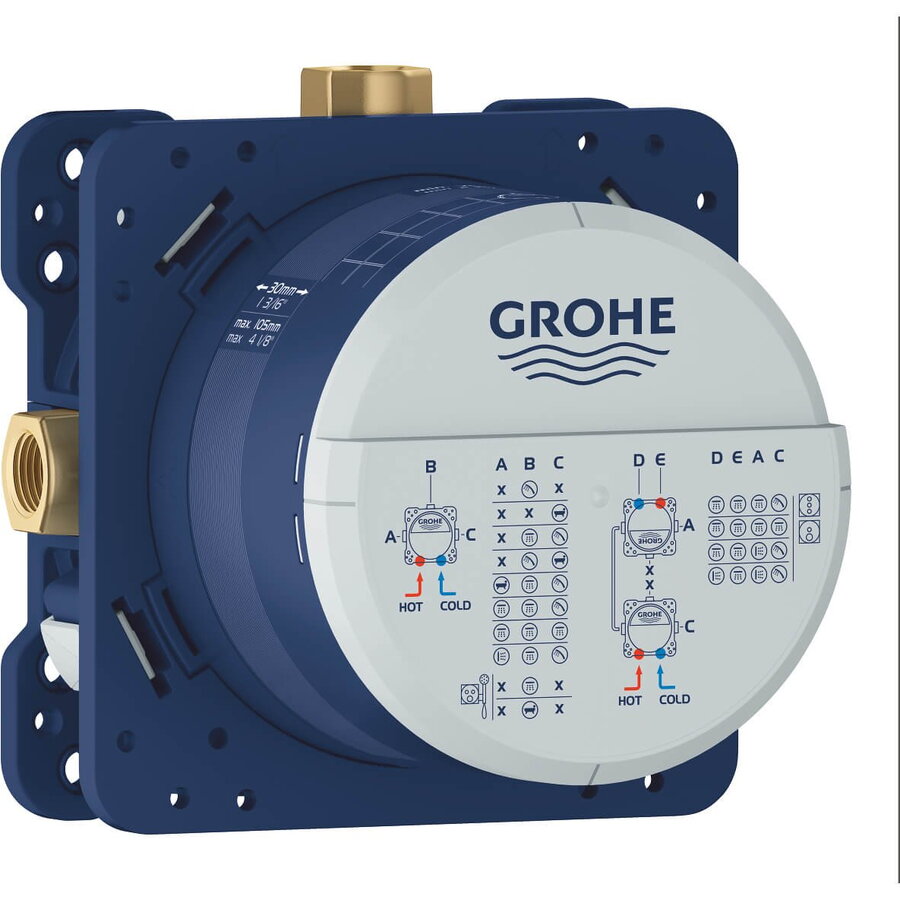 Corp Încastrat Grohe Rapido SmartBox 3 Ieșiri 2 Intrări Alamă pentru Baterii Smart Control