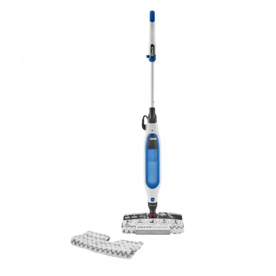 Mop Electric cu Abur Shark Klik n' Flip S6001EU Rezervor Apa 350ML Putere 1050W Alb/Albastru