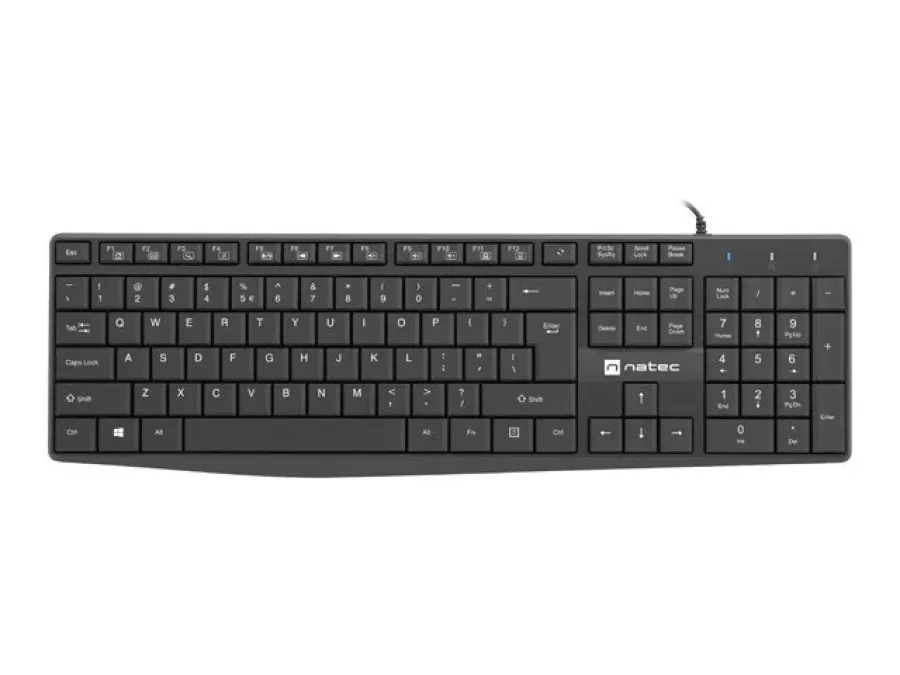 Tastatura Natec Slim NKL-1950 USB Layout US 105 Taste Multimedia Cablu 1.8m Negru