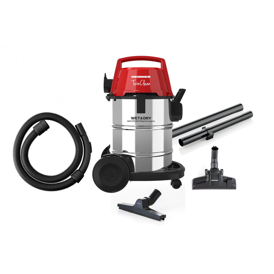 Aspirator Multifunctional Uscat / Umed Wet & Dry HVC-MWD1400RD Capacitate 21L Sac Textil 6L Filtru HEPA Putere 1400W Inox/Rosu