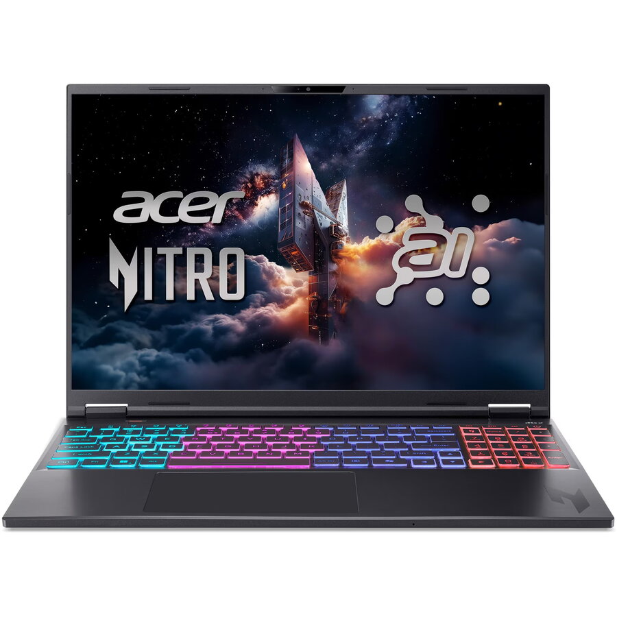 Laptop Acer Gaming Nitro 16S AI AN16S-61-R7LG AMD Ryzen AI 9 365 5.0GHz 16inch WUXGA IPS 180Hz 32GB DDR5 RAM 1TB SSD NVIDIA GeForce RTX 5060 8GB GDDR7 No OS Obsidian Black