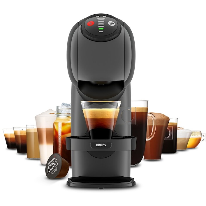 Espressor Automat Krups KP243B10 Capsule Genio S 1500W 15Bari 0.8L PlaySelect Gri