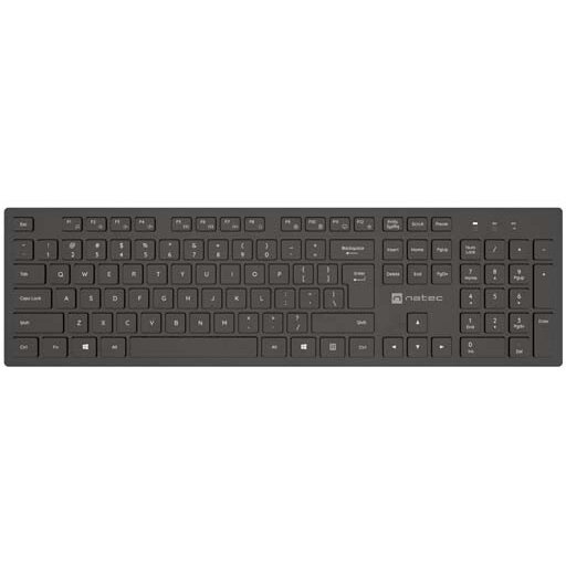 Tastatura Wireless Natec Full Size 100% 105 Taste US Intl Negru