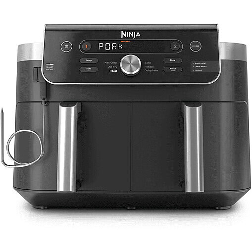Friteuza cu Aer Cald Ninja DualZone XL DZ950EU Capacitate 9.5L 6 Programe Automate Putere 2470W Negru