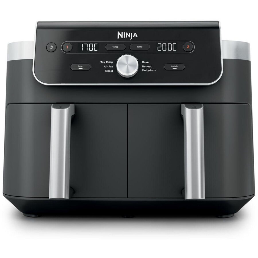 Friteuza cu Aer Cald Ninja DualZone DZ901EU Capacitate 9.5L 6 Programe Automate Putere 2470W Gri Închis