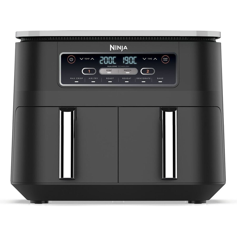 Friteuza cu Aer Cald Ninja Dual Zone DZ801EU Capacitate 7.6L 6 Funcții de Gătit 2470W Gri Închis