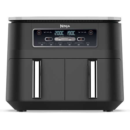Friteuza cu Aer Cald NINJA Dual Zone DZ801EU Capacitate 7.6L 6 Functii de Gatit 2470W Gri Inchis