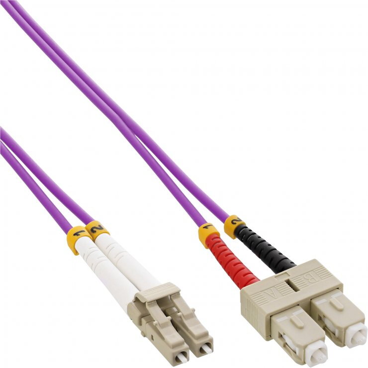 Cablu Fibră Optica InLine LC-SC OM4 20m